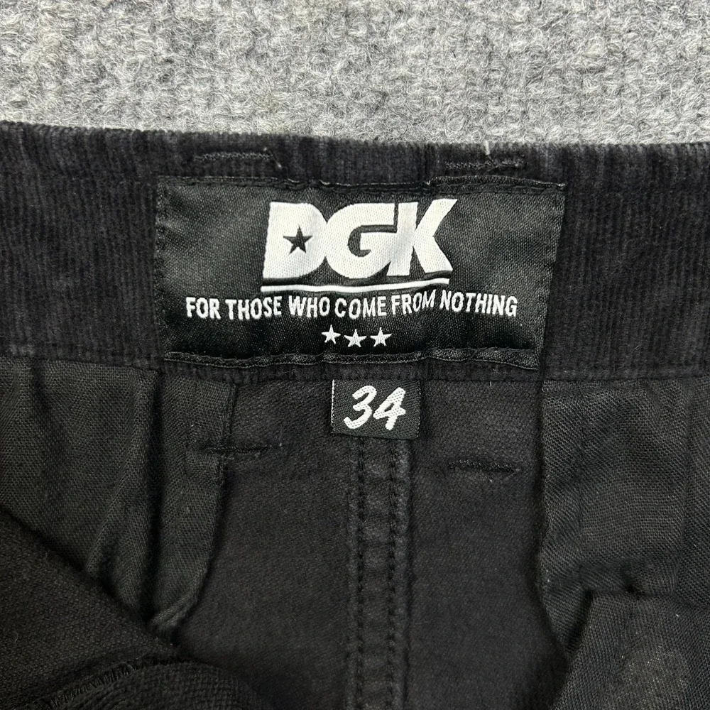 DGK Cargo Shorts Men's Black Corduroy Stretch Pockets Utility Y2K Workwear - 34